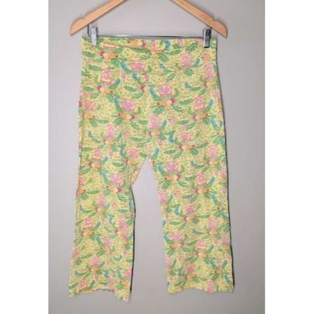 Lilly Pulitzer Women's Capri Pants Vintage Cotton Size S Animal Jungle Print